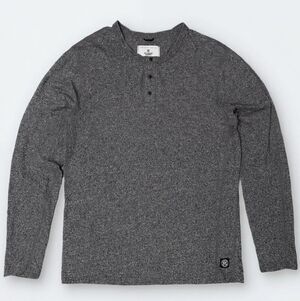 Reigning Champ Gray Snap Henley Long Sleeve Made in Canada M